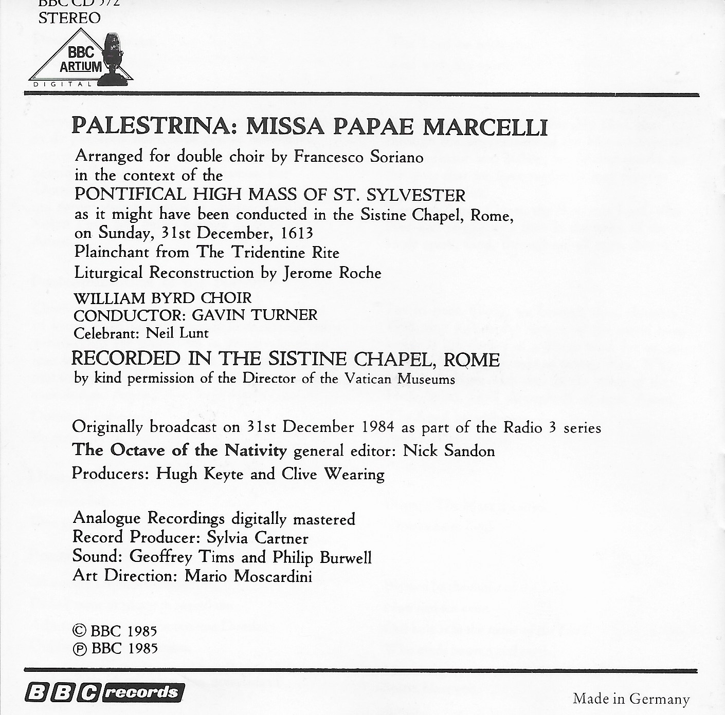 Back cover of BBCCD572